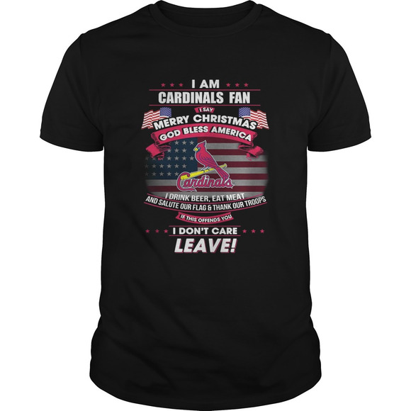 I Am Cardinals Fan I Say Merry Christmas God Bless America Shirt - Picture 1 of 4